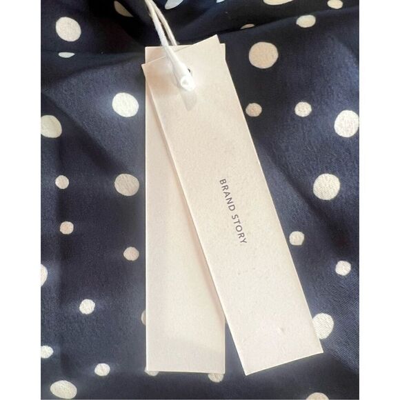 Vince Tossed Dot Draped Knot Skirt in Deep Marine NWT Size 2X - Picture 8 of 9